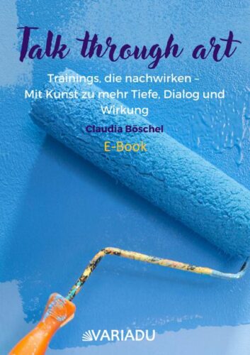 Talk through art Cover blau