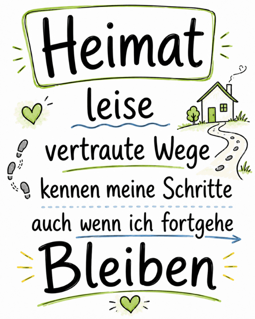 Elfchen: Heimat leise vertraute Wege kennen meine Schritte auch wenn ich fortgehe Bleiben