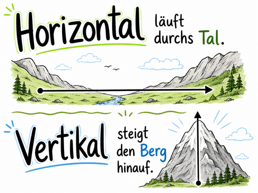 Eselsbrücke horizontal ist quer durch das Tal