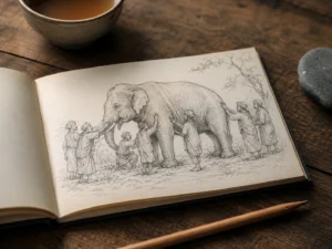 die Blinden und der Elefant Skizze zur Geschichte
