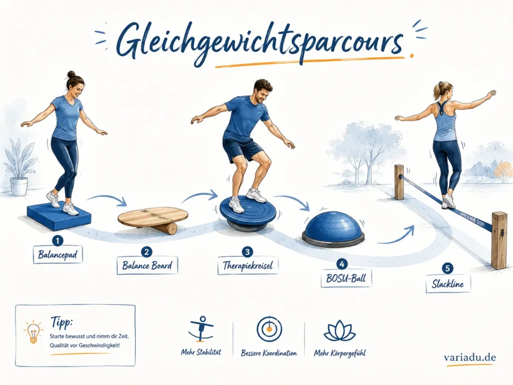 Gleichgewichtspacour Sketchnote