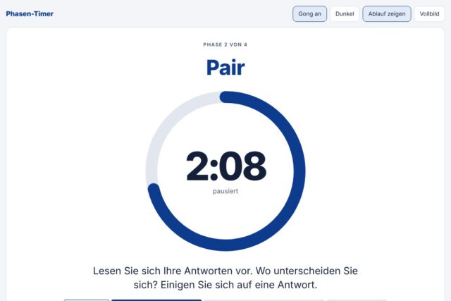 Phasen-Timer im Kursraum